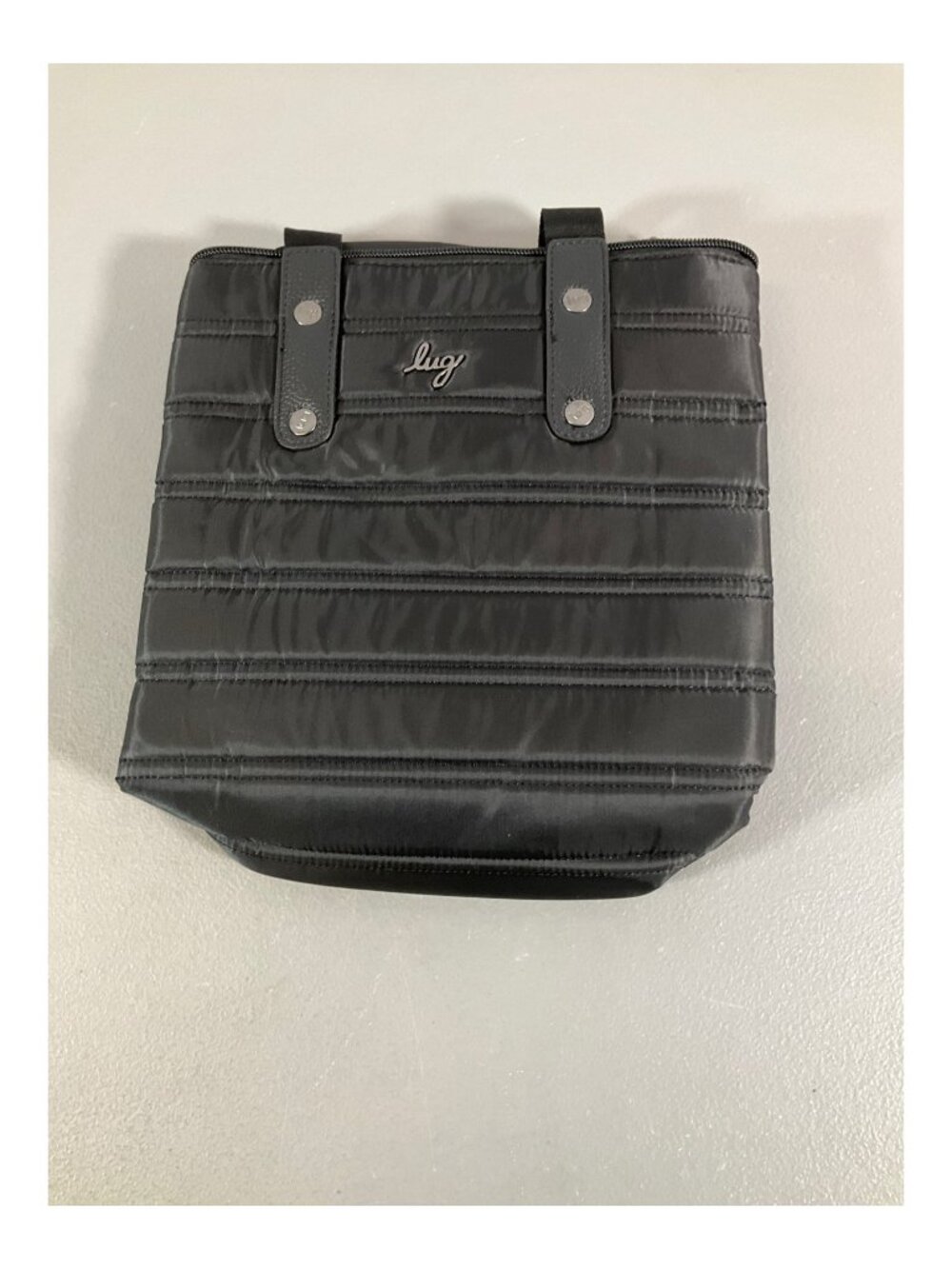 Lug Midnight Black Wine Tote - Removable Divider, Unisex, Plaid, Lead Safe